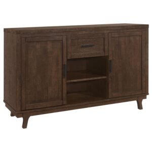 REYNOLDS 2-DOOR SIDEBOARD BUFFET STORAGE CABINET BROWN OAK