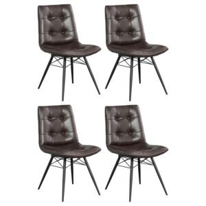 AIKEN UPHOLSTERED DINING SIDE CHAIR BROWN (SET OF 4)
