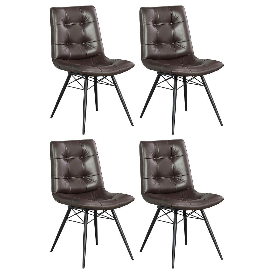 AIKEN UPHOLSTERED DINING SIDE CHAIR BROWN (SET OF 4)