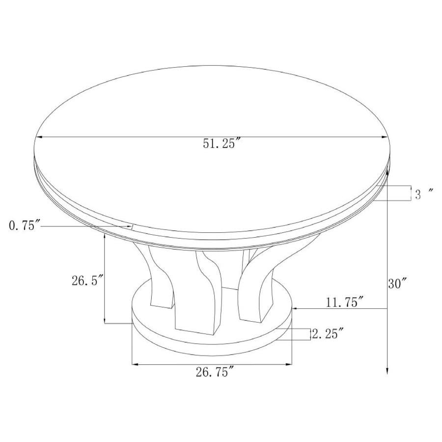 ANCHORAGE ROUND 51-INCH GLASS TOP DINING TABLE CHROME - Image 3