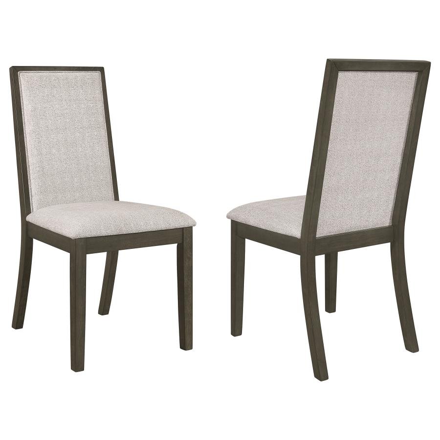 KELLY UPHOLSTERED DINING SIDE CHAIR DARK GREY (SET OF 2)