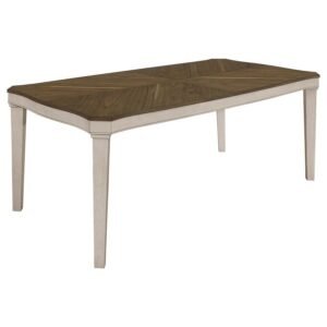 RONNIE RECTANGULAR 79-INCH WOOD DINING TABLE RUSTIC CREAM
