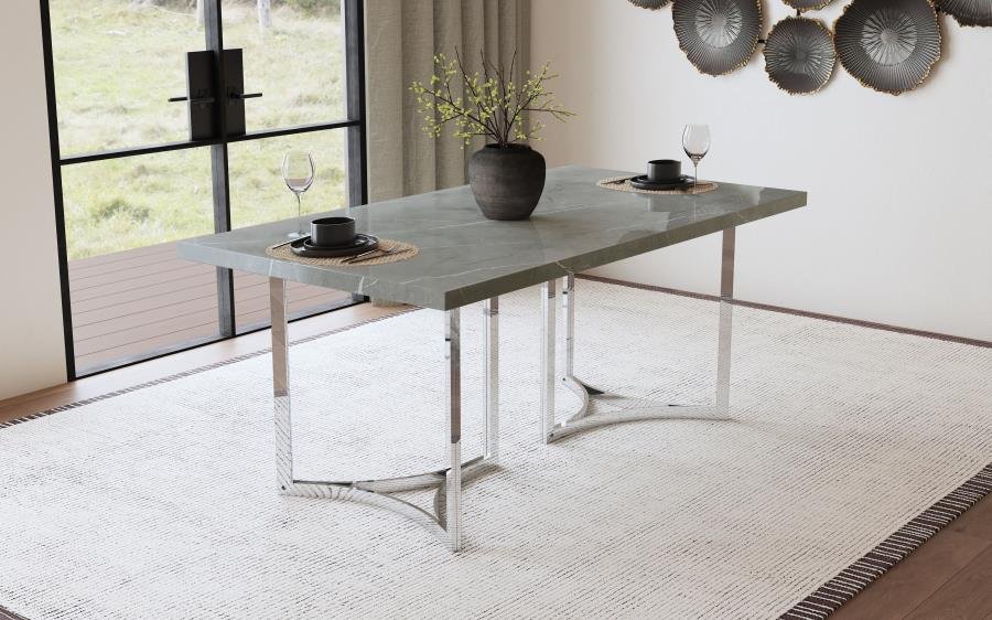 108121_01x900.jpg STERLING 72-INCH RECTANGULAR DINING TABLE GREY FAUX MARBLE - Image 2
