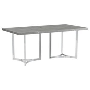STERLING 72-INCH RECTANGULAR DINING TABLE GREY FAUX MARBLE