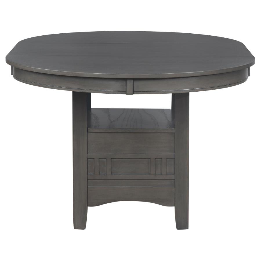 LAVON 5-PIECE OVAL EXTENSION LEAF DINING SET MEDIUM GREY - Image 5
