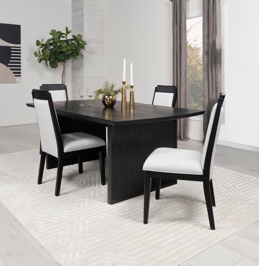 BROOKMEAD 5-PIECE EXTENSION LEAF DINING TABLE SET BLACK