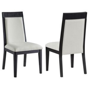 BROOKMEAD DINING SIDE CHAIR IVORY AND BLACK (SET OF 2)