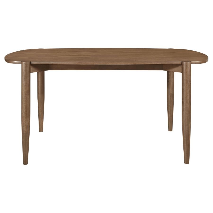 DORTCH 5-PIECE OVAL SOLID WOOD DINING SET WALNUT - Image 4