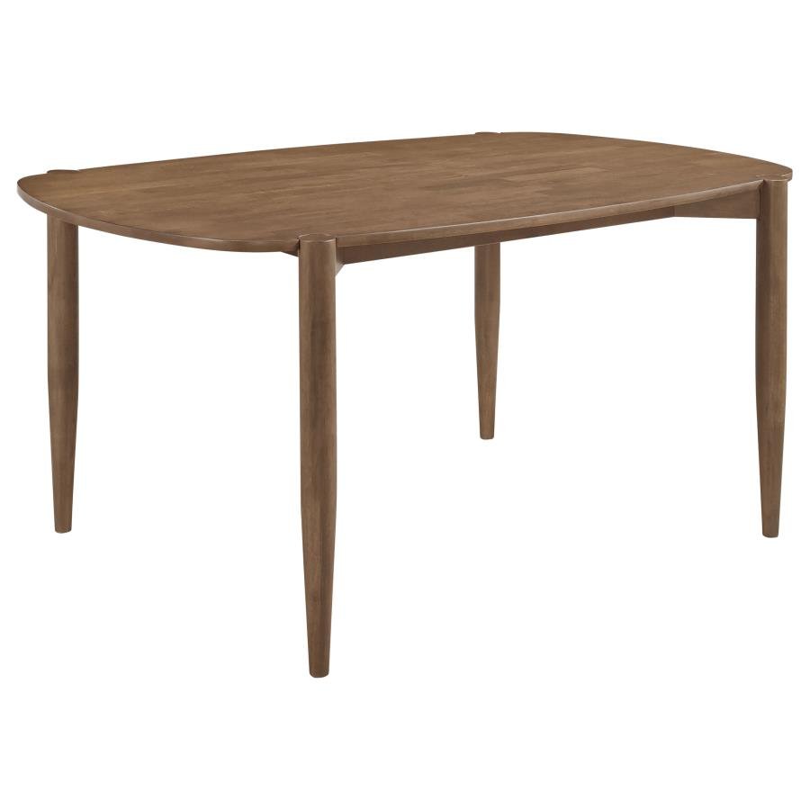 DORTCH OVAL 63-INCH SOLID WOOD DINING TABLE WALNUT