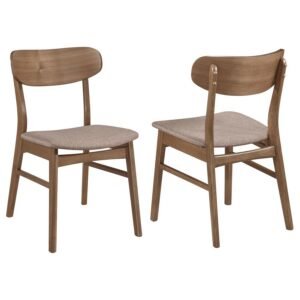 DORTCH DINING SIDE CHAIR WALNUT AND BROWN (SET OF 2)