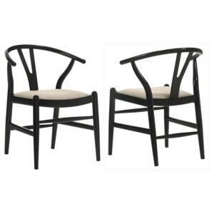 CRESTMONT WOOD WISHBONE DINING SIDE CHAIR BLACK (SET OF 2)