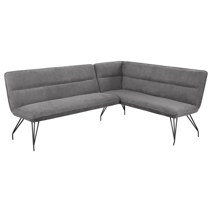 DODSON FABRIC UPHOLSTERED L-SHAPED NOOK DINING BENCH GREY