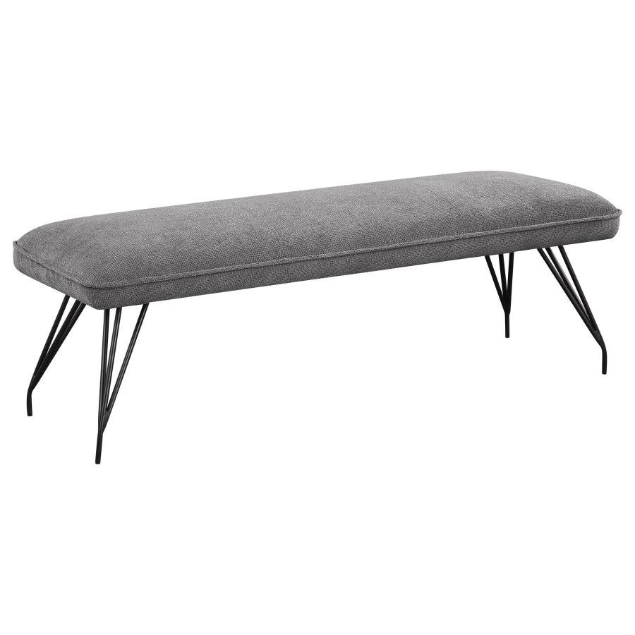 DODSON FABRIC UPHOLSTERED DINING BENCH GREY