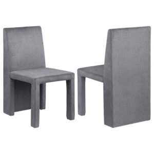 TORDERA VELVET UPHOLSTERED DINING SIDE CHAIR GREY (SET OF 2)