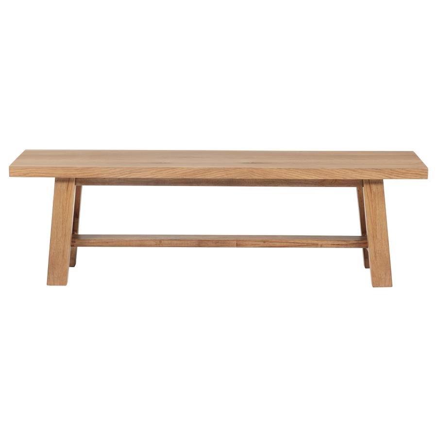 MIDDLETON 60-INCH WOOD BACKLESS DINING BENCH NATURAL BROWN - Image 3