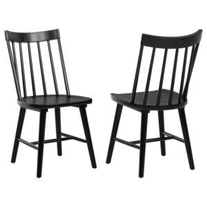 MIDDLETON SOLID WOOD DINING SIDE CHAIR BLACK (SET OF 2)