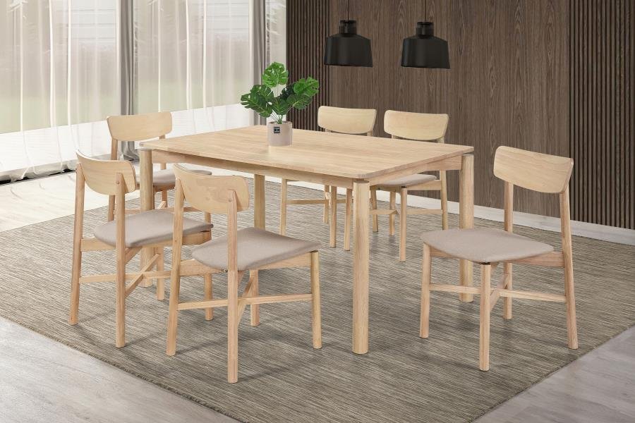 PARKRIDGE 7-PIECE 59-INCH WOOD DINING SET WHITE WASHED