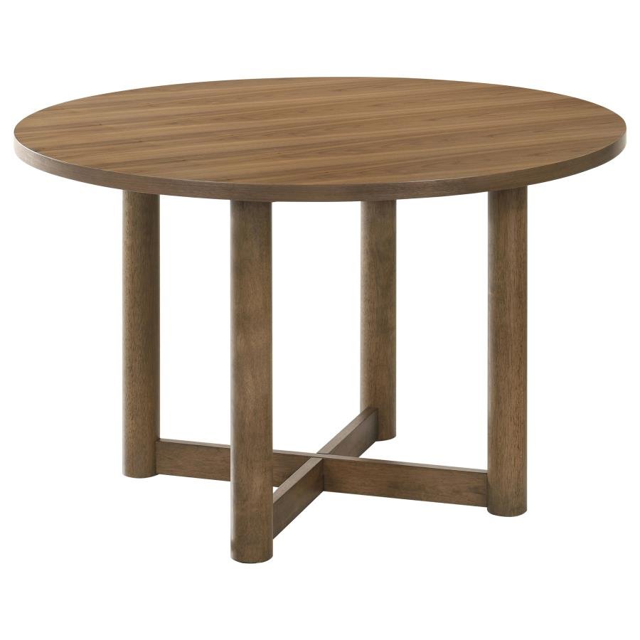 CRESTMORE 46-INCH ROUND WOOD DINING TABLE WALNUT