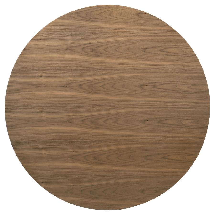 CRESTMORE 46-INCH ROUND WOOD DINING TABLE WALNUT - Image 4