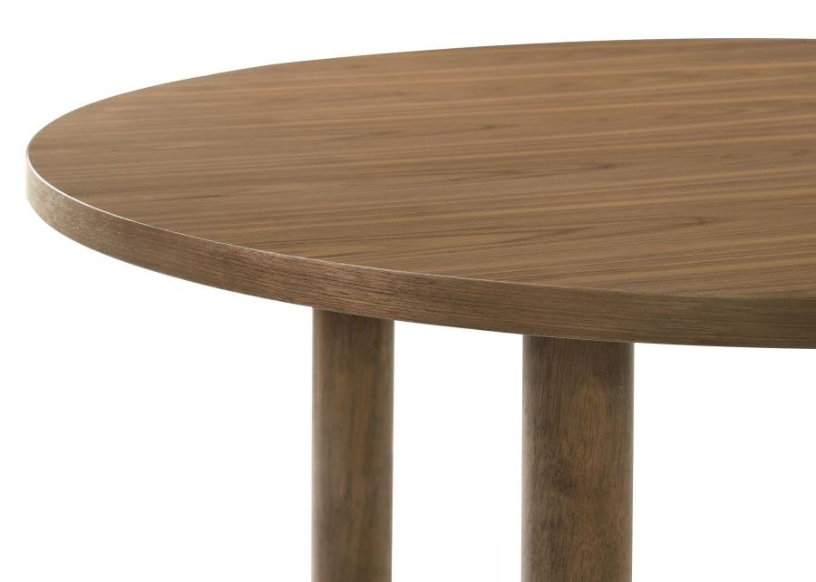 CRESTMORE 46-INCH ROUND WOOD DINING TABLE WALNUT - Image 5