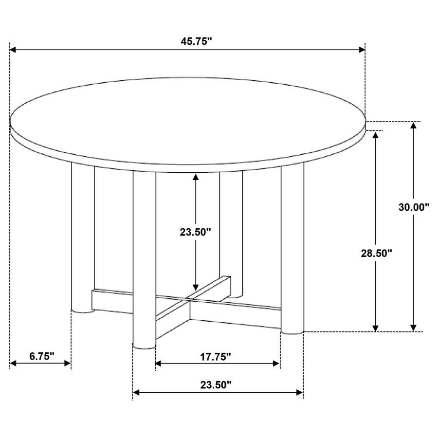 CRESTMORE 46-INCH ROUND WOOD DINING TABLE WALNUT - Image 7