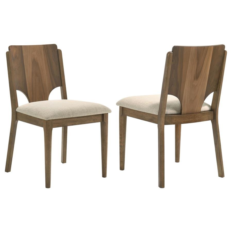 CRESTMORE DINING CHAIR UPHOLSTERED SEAT WALNUT (SET OF 2)