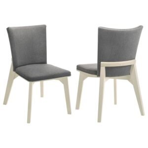 BILOXI UPHOLSTERED DINING SIDE CHAIR GREY (SET OF 2)