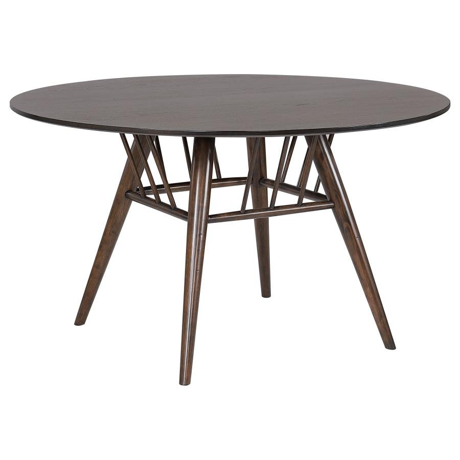 EVERTON ROUND 53-INCH WOOD DINING TABLE DARK WALNUT