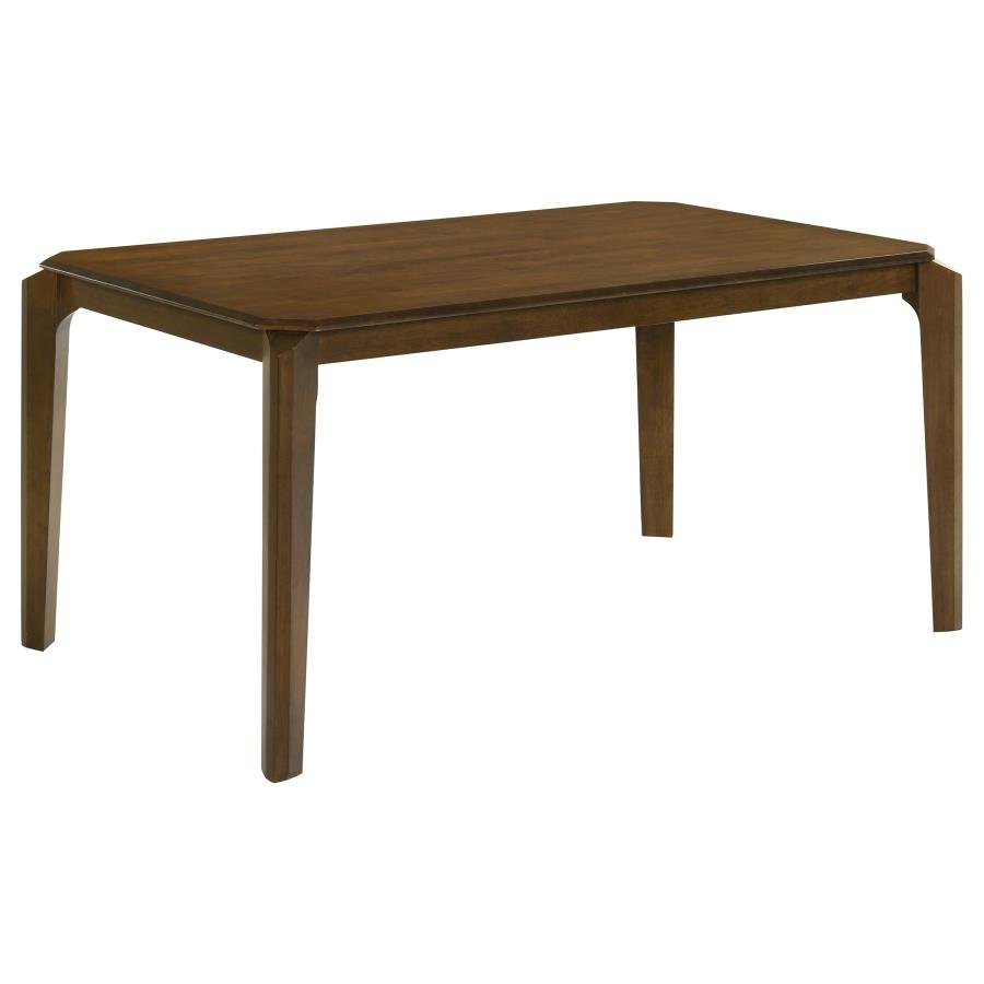 ALMONTE 5-PIECE 59-INCH RECTANGULAR DINING SET DARK BROWN - Image 3