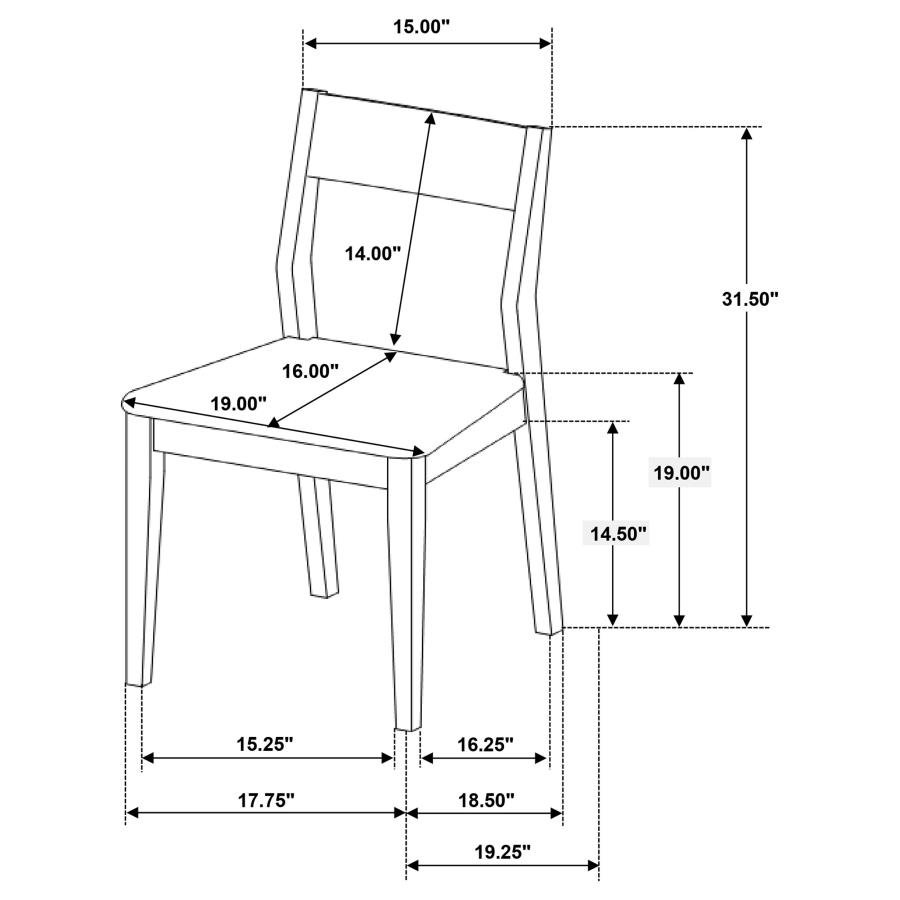 ALMONTE 5-PIECE 59-INCH RECTANGULAR DINING SET DARK BROWN - Image 15