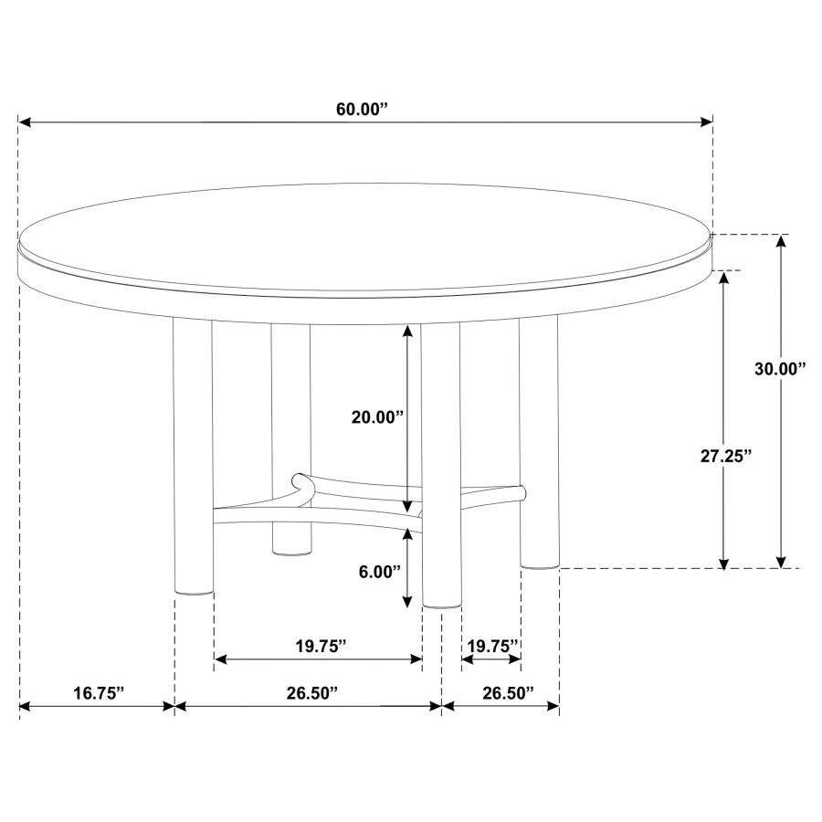 ARINI 5-PIECE ROUND DINING TABLE SET SAND WASH AND BLACK - Image 13