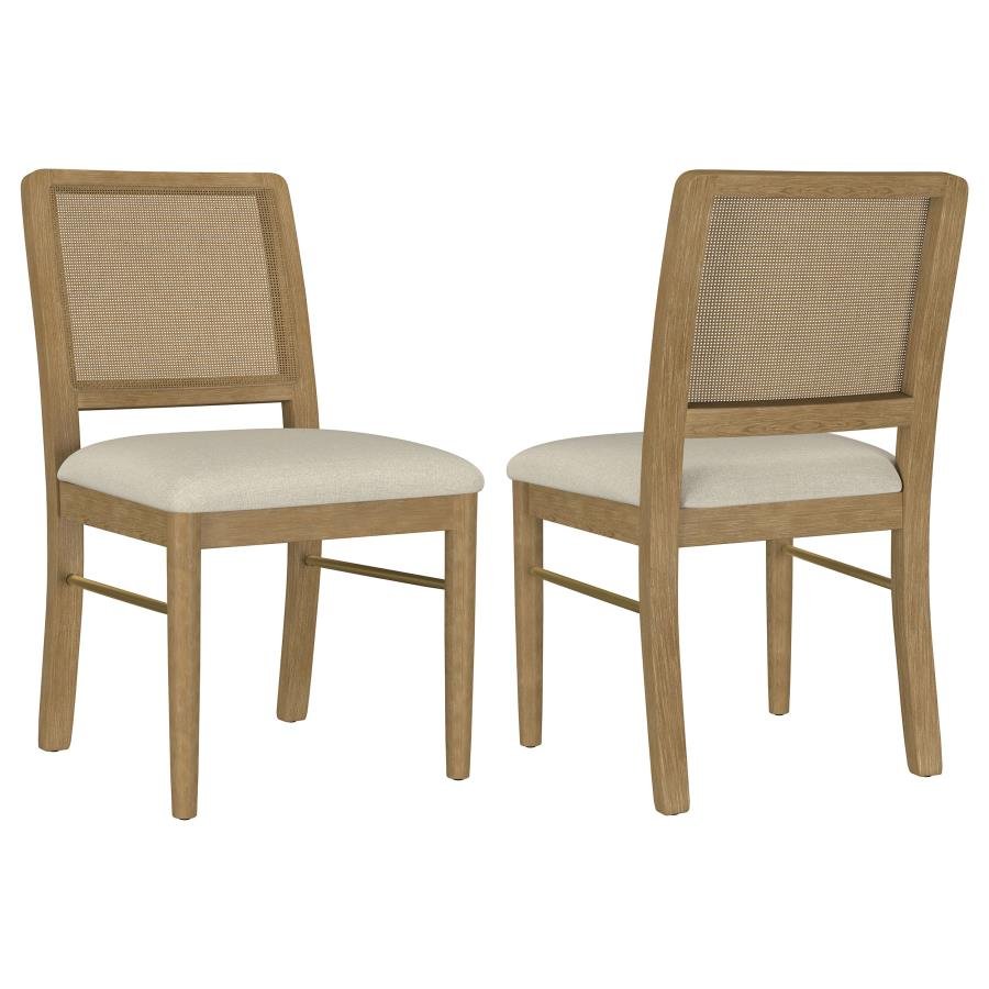ARINI RATTAN CANE DINING SIDE CHAIR SAND WASH (SET OF 2)