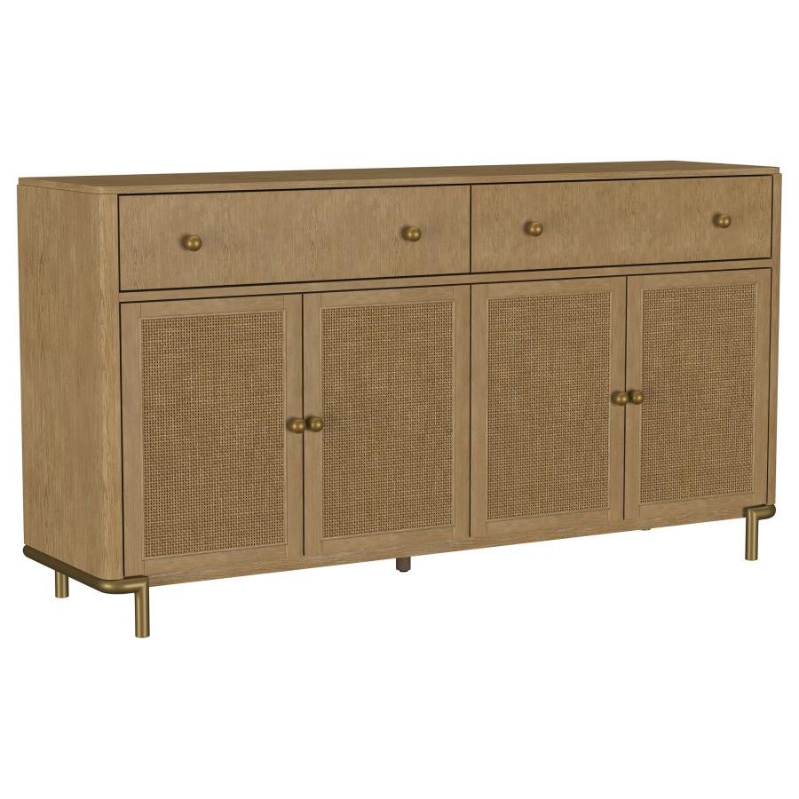 ARINI 2-DRAWER CANE DOOR DINING SIDEBOARD SERVER SAND WASH