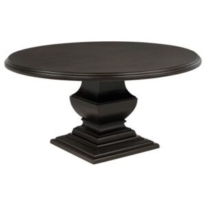 TWYLA 60-INCH ROUND WOOD DINING ROOM TABLE DARK COCOA