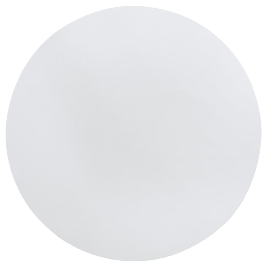 JUDD 54-INCH ROUND DINING WOOD TABLE WITH SHELF PEARL WHITE - Image 4