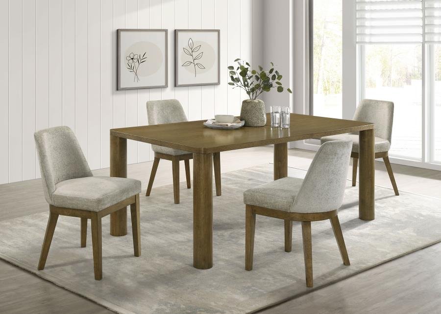 CASTLEWOOD 5-PIECE 71-INCH RECTANGULAR DINING SET BROWN OAK