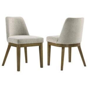 CASTLEWOOD UPHOLSTERED SIDE CHAIR LIGHT TAN (SET OF 2)