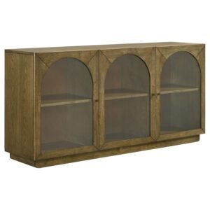 CASTLEWOOD 71-INCH DINING SIDEBOARD BUFFET SERVER BROWN OAK