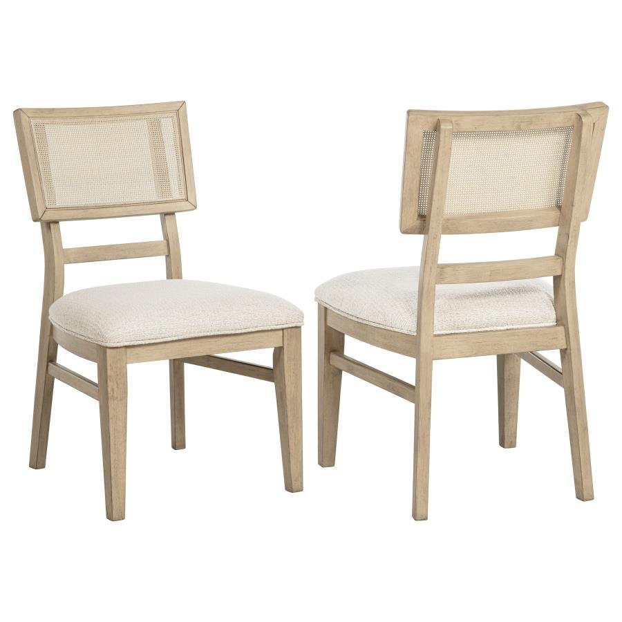 KAILANI RATTAN CANE DINING SIDE CHAIR BEIGE OAK (SET OF 2)