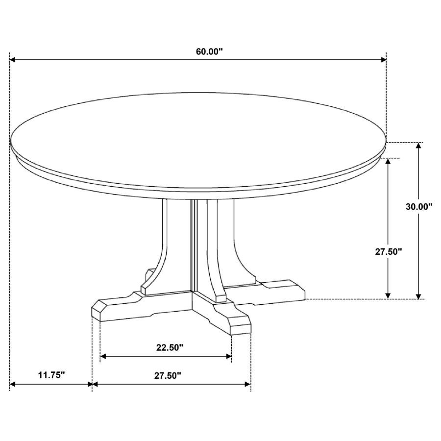 HARTVILLE 5-PIECE ROUND DINING TABLE SET NATURAL LIGHT BROWN - Image 12