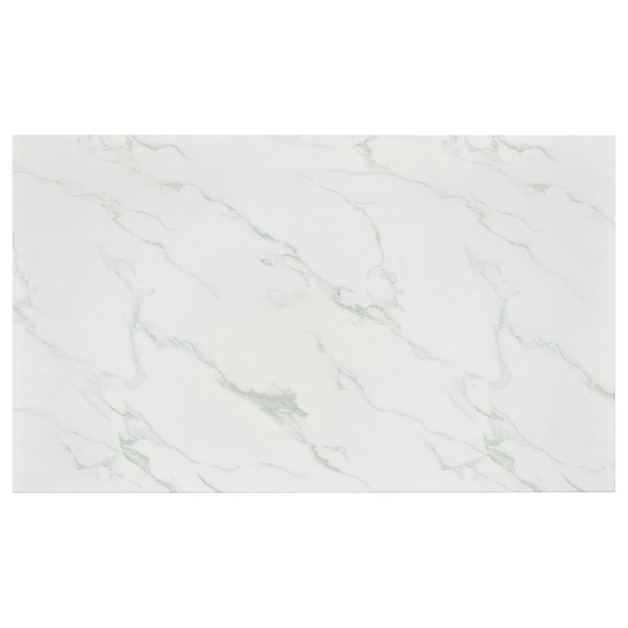 ATHENA RECTANGULAR 64-INCH FAUX MARBLE DINING TABLE CHROME - Image 6