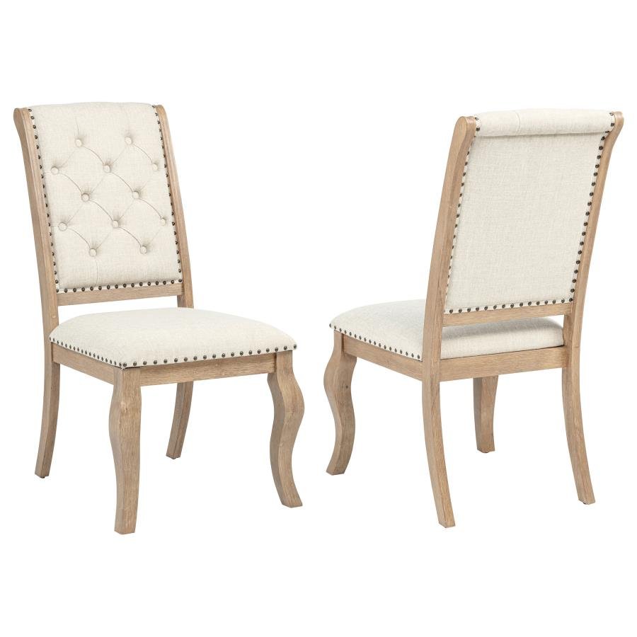 BROCKWAY UPHOLSTERED DINING CHAIR BARLEY BROWN (SET OF 2)