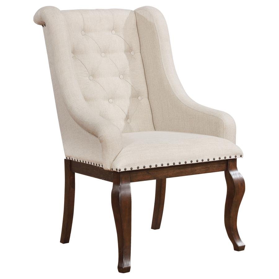BROCKWAY UPHOLSTERED ARM CHAIR BARLEY JAVA (SET OF 2)