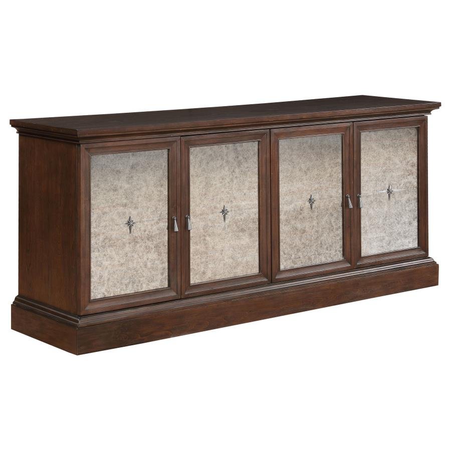 BROCKWAY 4-DOOR DINING SIDEBOARD BUFFET CABINET ANTIQUE JAVA