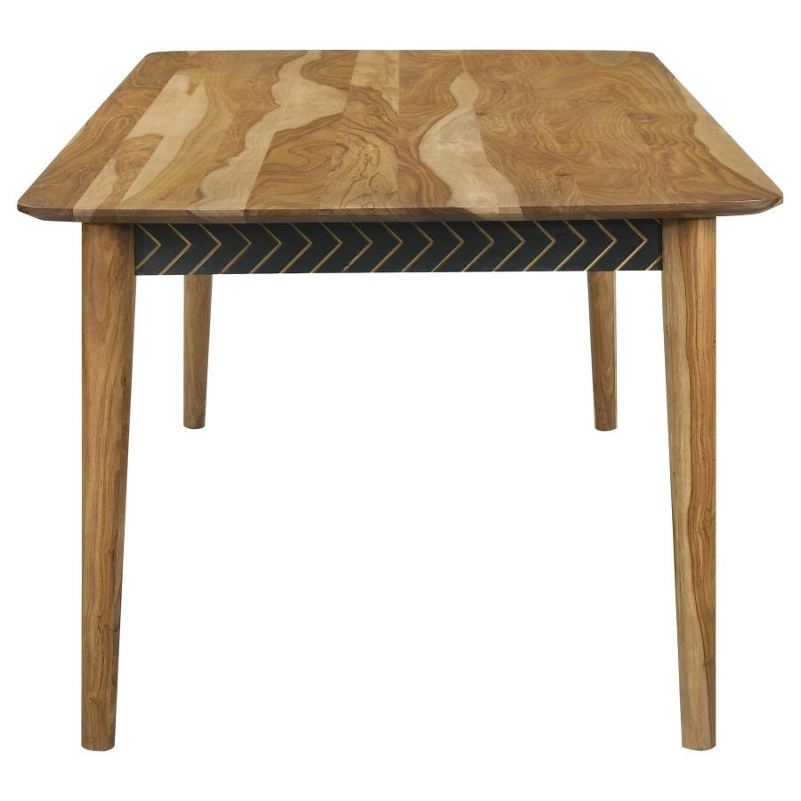PARTRIDGE RECTANGULAR 80-INCH DINING TABLE NATURAL SHEESHAM - Image 5