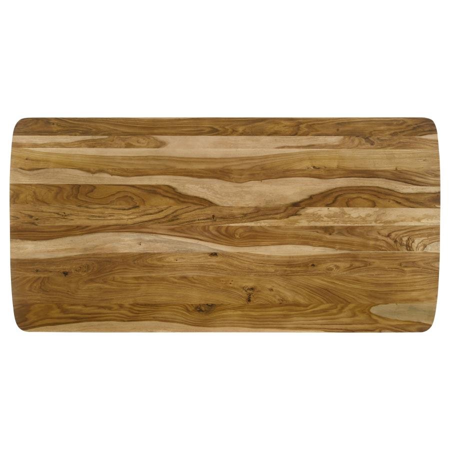 PARTRIDGE RECTANGULAR 80-INCH DINING TABLE NATURAL SHEESHAM - Image 6