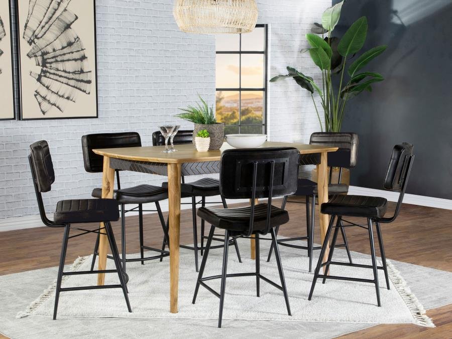 PARTRIDGE 7-PIECE COUNTER DINING SET SHEESHAM AND ESPRESSO