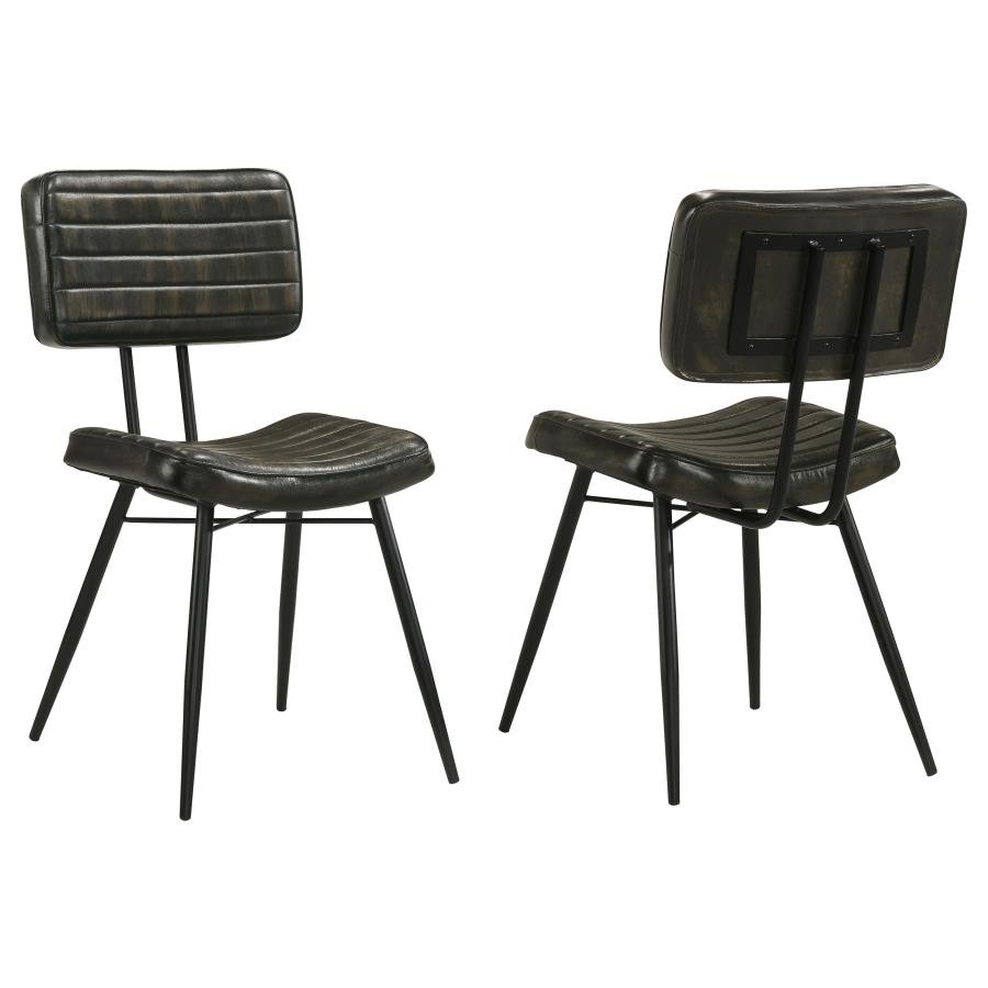 MISTY LEATHER UPHOLSTERED DINING CHAIR ESPRESSO (SET OF 2)
