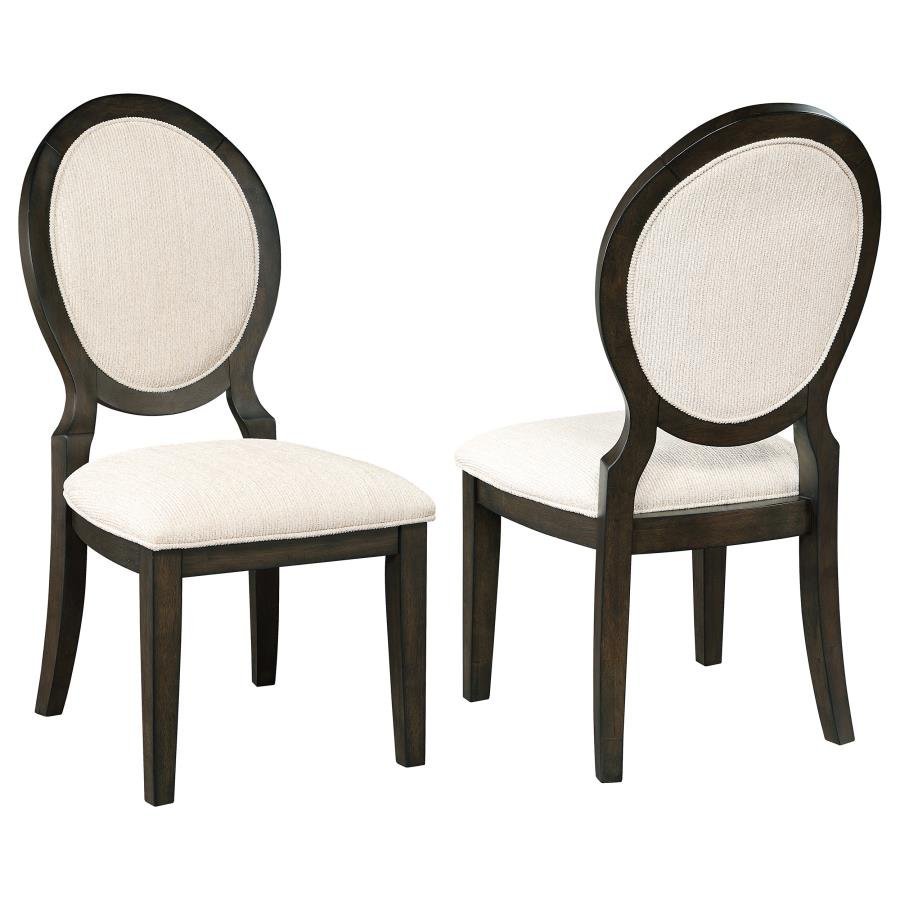 TWYLA OVAL BACK DINING SIDE CHAIR DARK COCOA (SET OF 2)