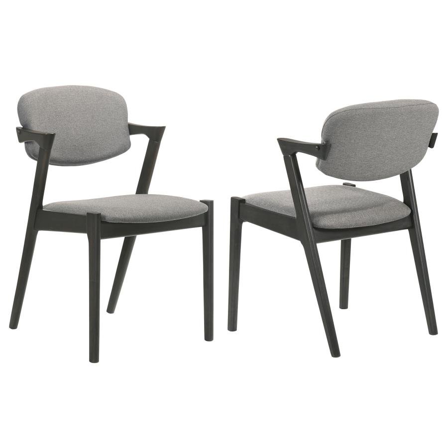 STEVIE PADDED WOOD DINING ARM CHAIR BLACK (SET OF 2)